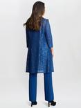 Gina Bacconi Brea Metallic Lace Trouser Suit, Peacock