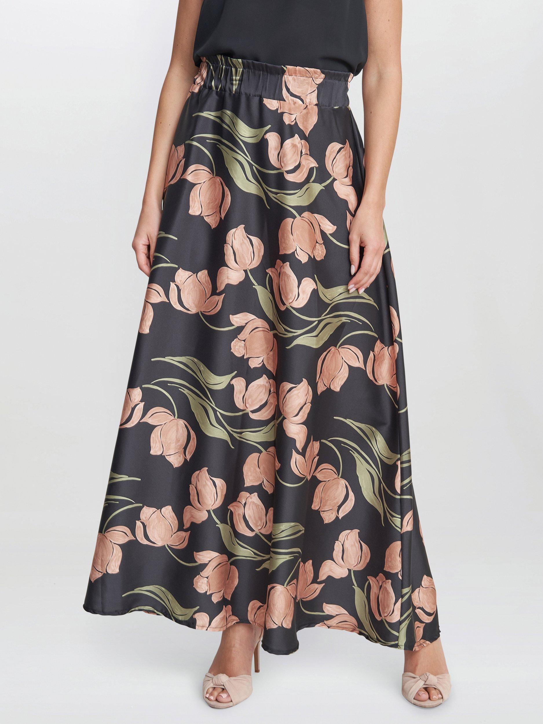 Product image 1 of 5, which shows Gina Bacconi Dakota Floral Skirt, Multi, S