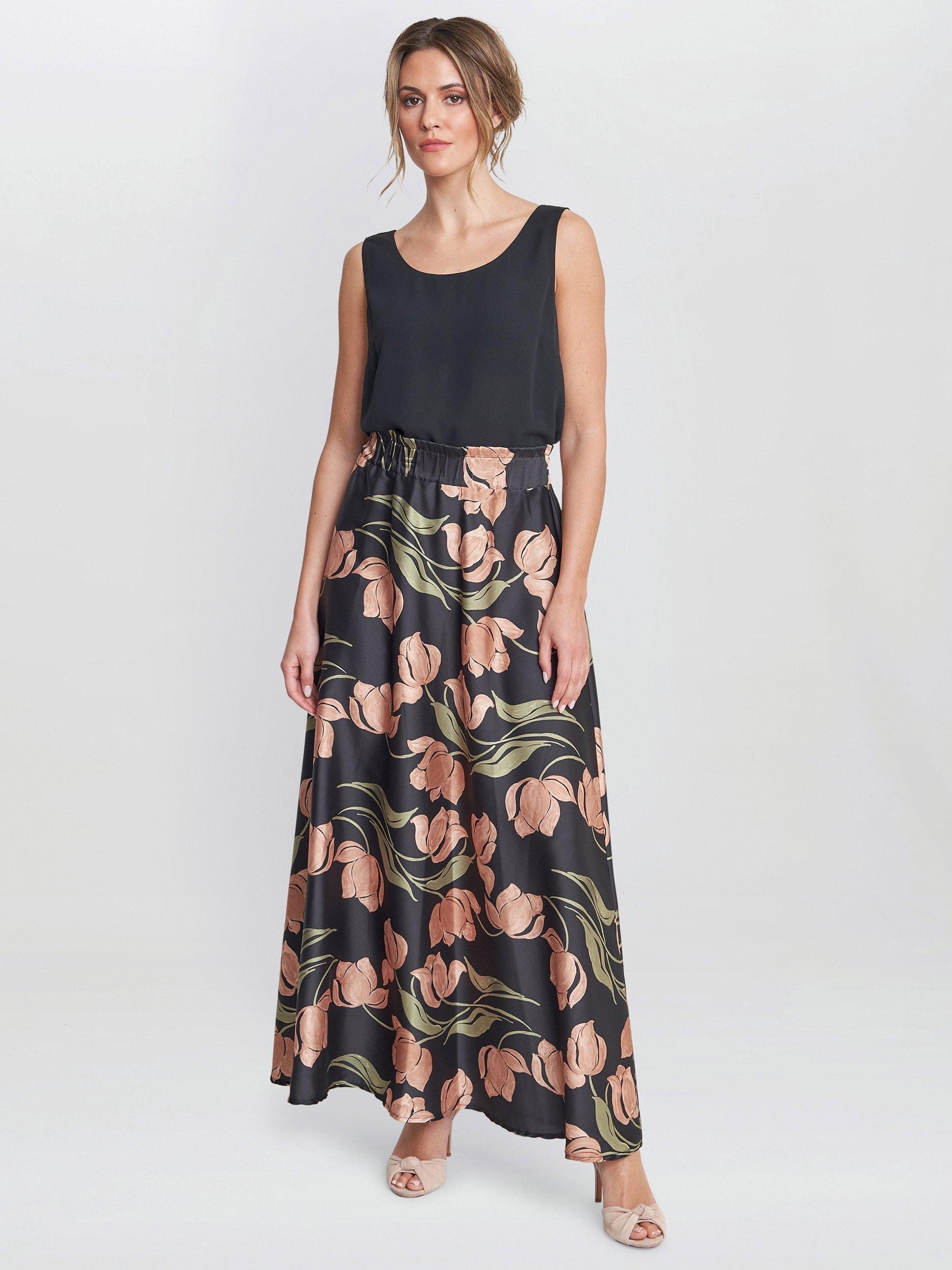 Product image 4 of 5, which shows Gina Bacconi Dakota Floral Skirt, Multi, S