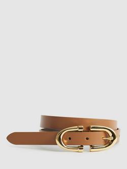 Reiss Bailey Leather Belt, Tan, Tan