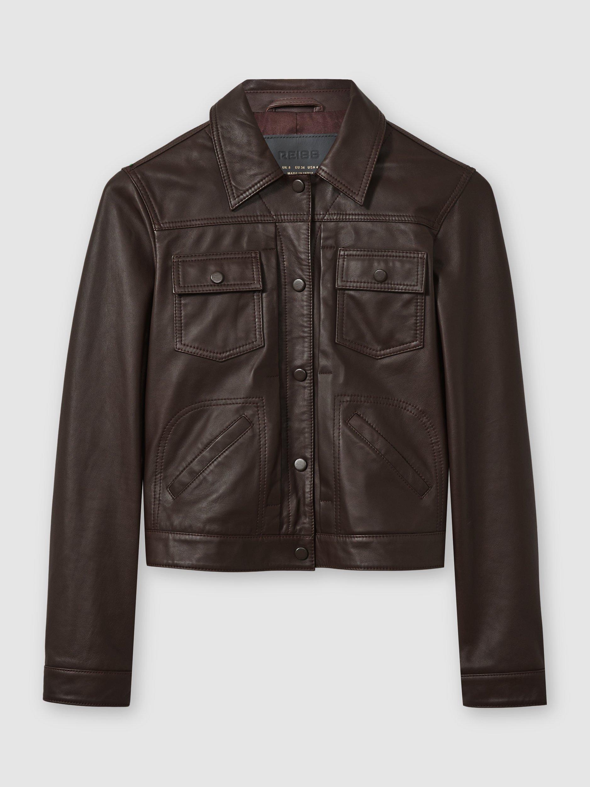 【海外限定】REISSジャケット☆Ely Leather Trucker Jacket in B Buy Reiss Black Ely Leather Trucker Jacket from Next USA