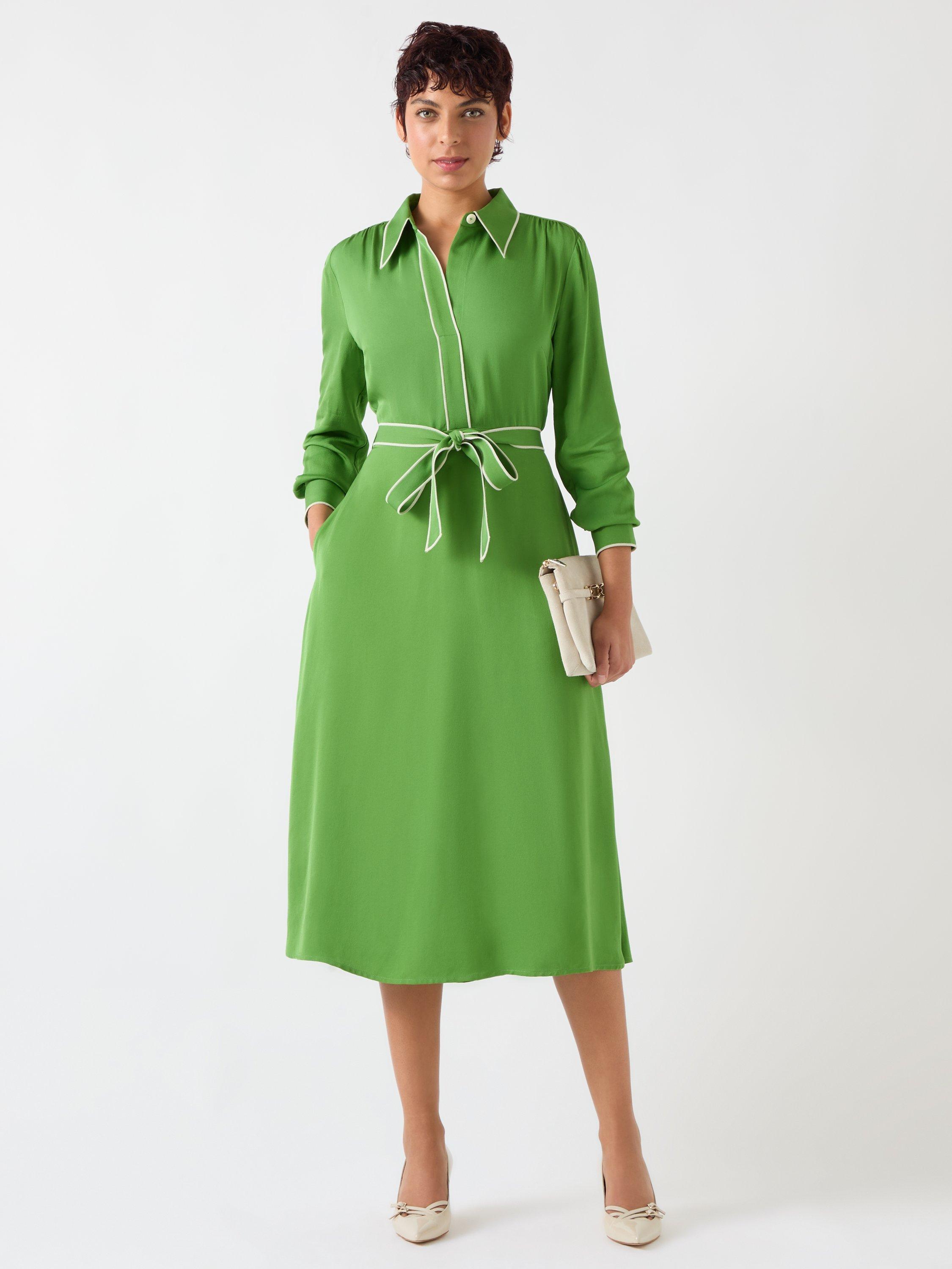 Product image 1 of 5, which shows L.K.Bennett Elise Shirt Dress, Green, 6