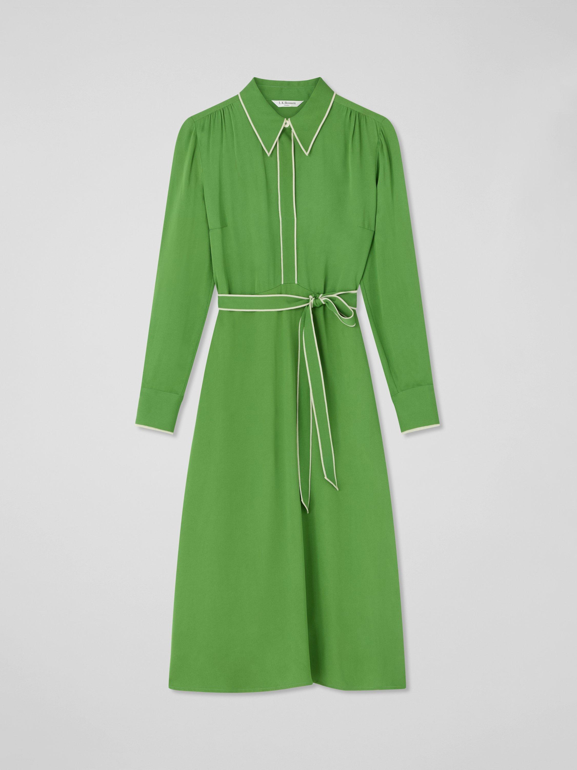 Product image 5 of 5, which shows L.K.Bennett Elise Shirt Dress, Green, 6