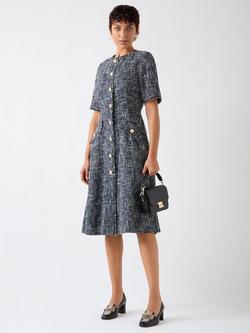 L.K.Bennett Suzie Tweed Dress, Indigo, Indigo