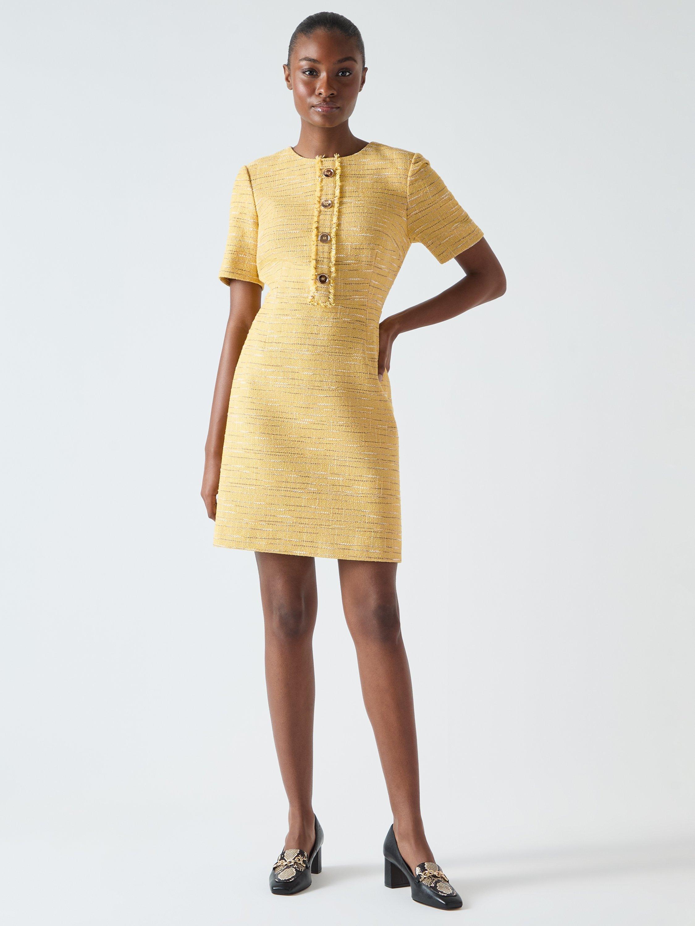 Product image 1 of 5, which shows L.K.Bennett Varley Mini Dress, Buttercup, 10