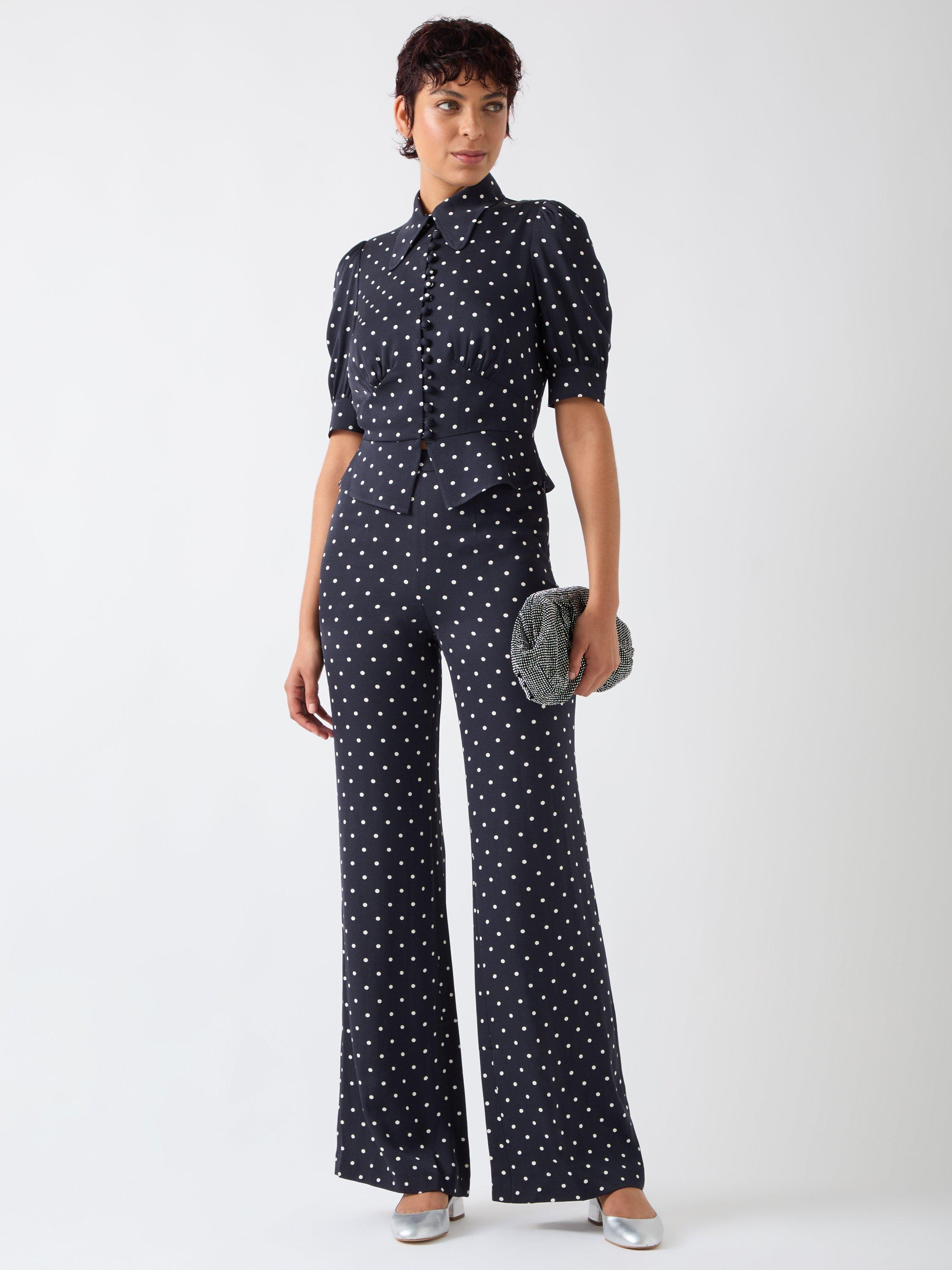 Product image 1 of 5, which shows L.K.Bennett Elise Blouse, Navy/Ivory, 10
