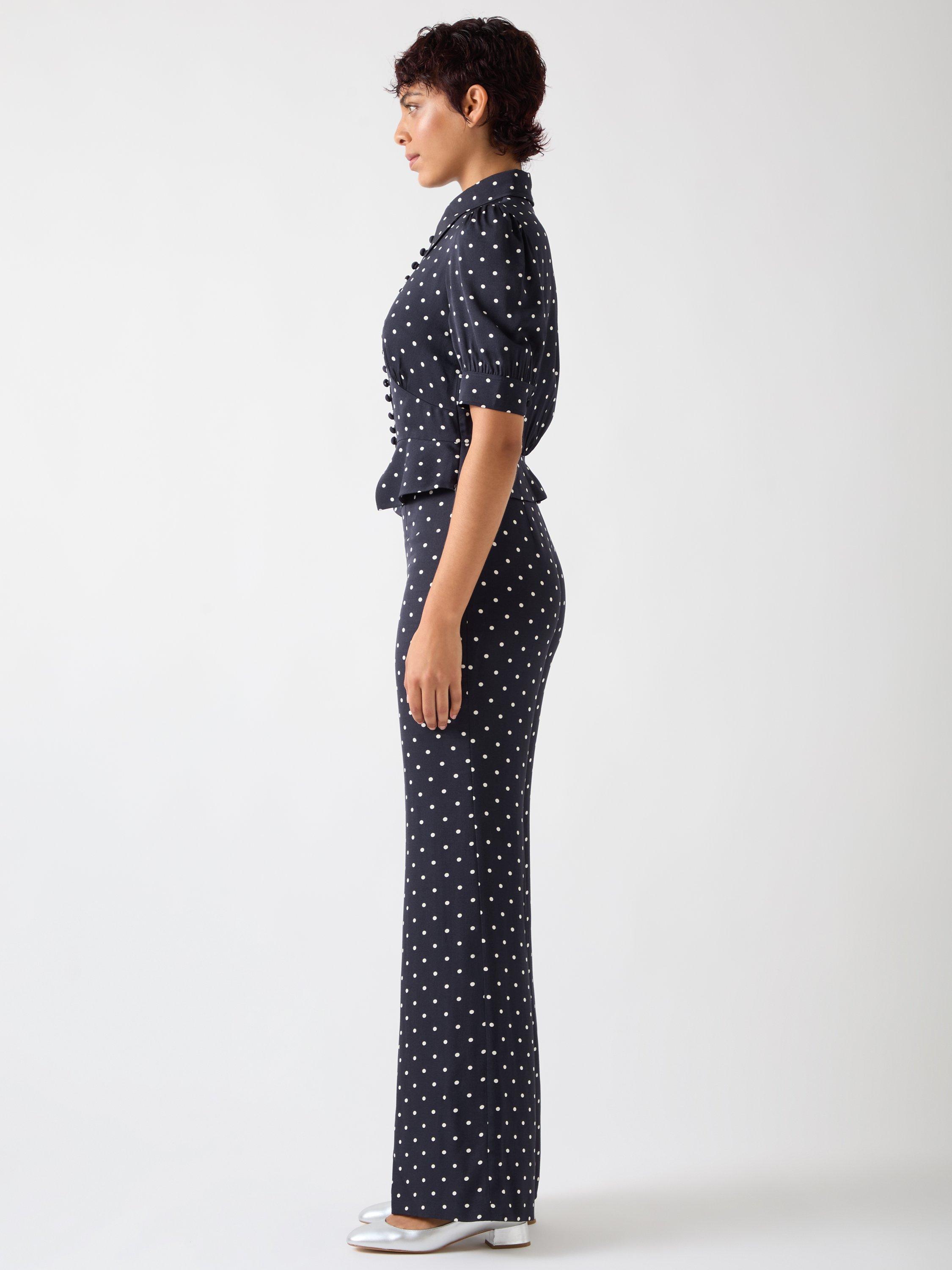 Product image 2 of 5, which shows L.K.Bennett Elise Blouse, Navy/Ivory, 10