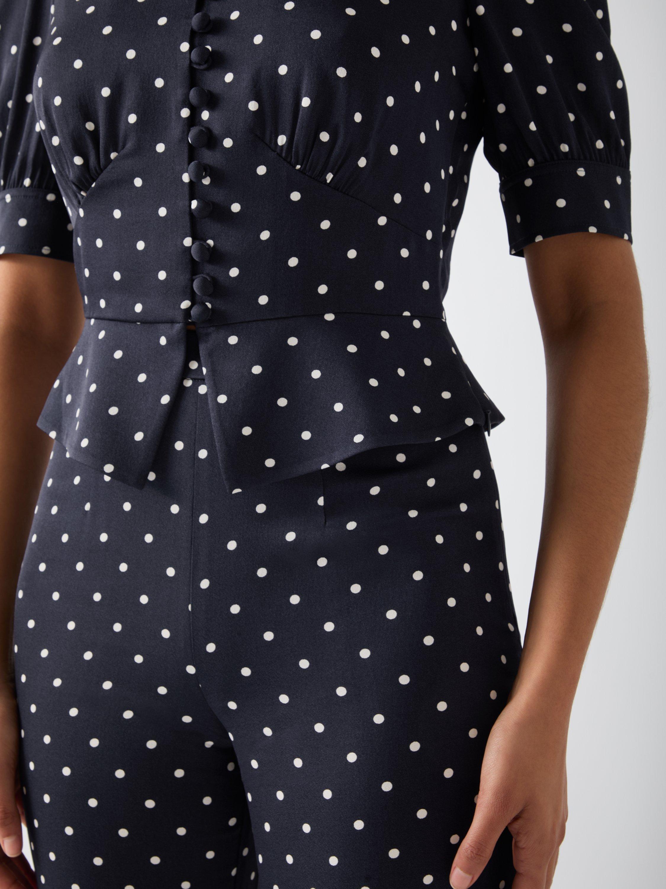 Product image 3 of 5, which shows L.K.Bennett Elise Blouse, Navy/Ivory, 10