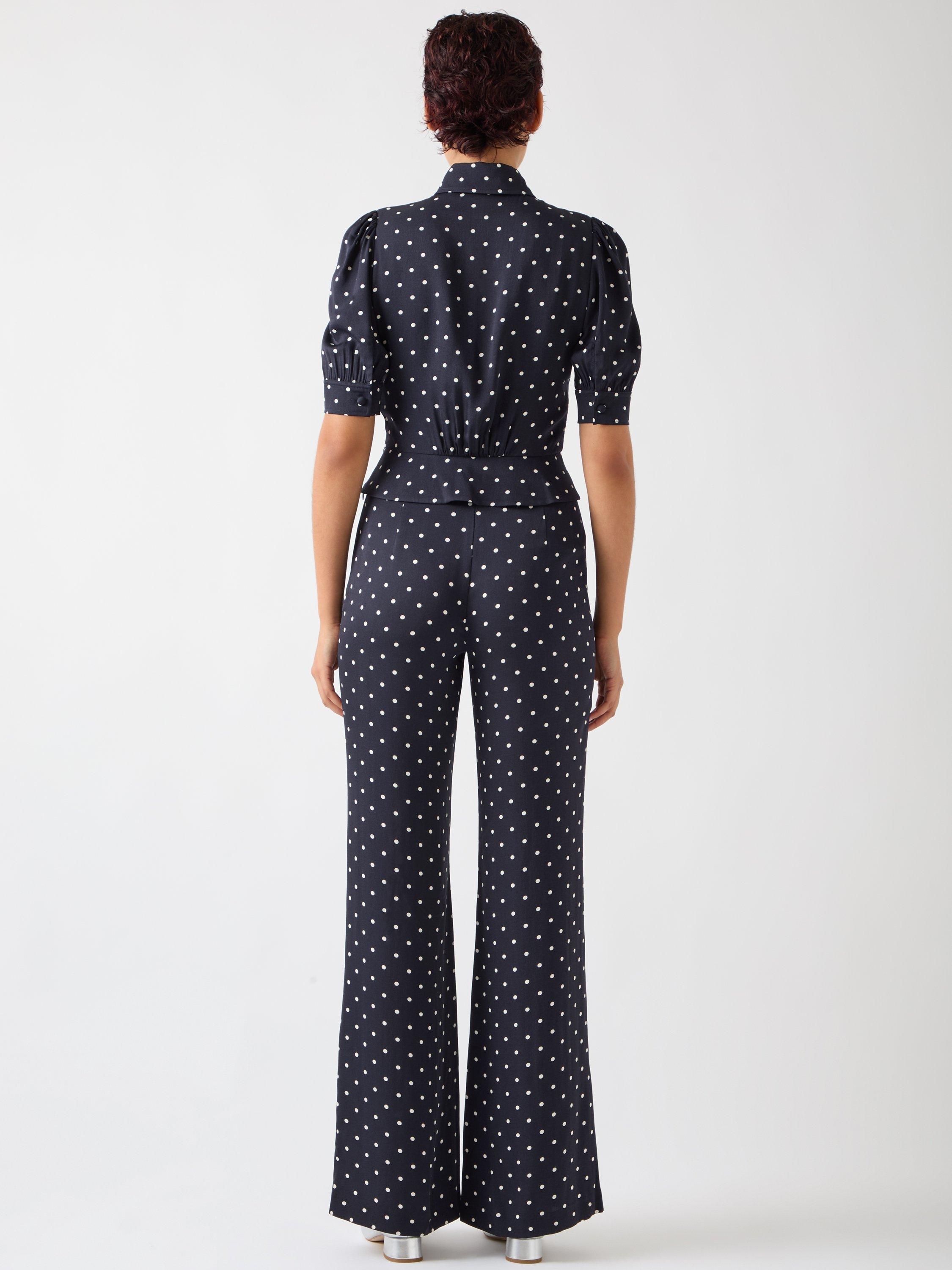 Product image 4 of 5, which shows L.K.Bennett Elise Blouse, Navy/Ivory, 10