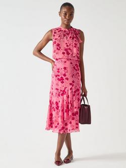 L.K.Bennett Rhoda Wildflower Bow Blouse, Multi/Pink, Multi/Pink