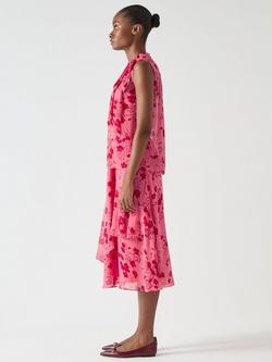 L.K.Bennett Rhoda Wildflower Bow Blouse, Multi/Pink - view 2, Multi/Pink