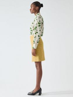 L.K.Bennett Varley Tweed Skirt, Buttercup - view 2, Buttercup