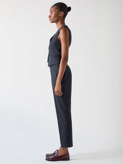 L.K.Bennett Petite Bella Pinstripe Wool Blend Trousers, Navy - view 2, Navy