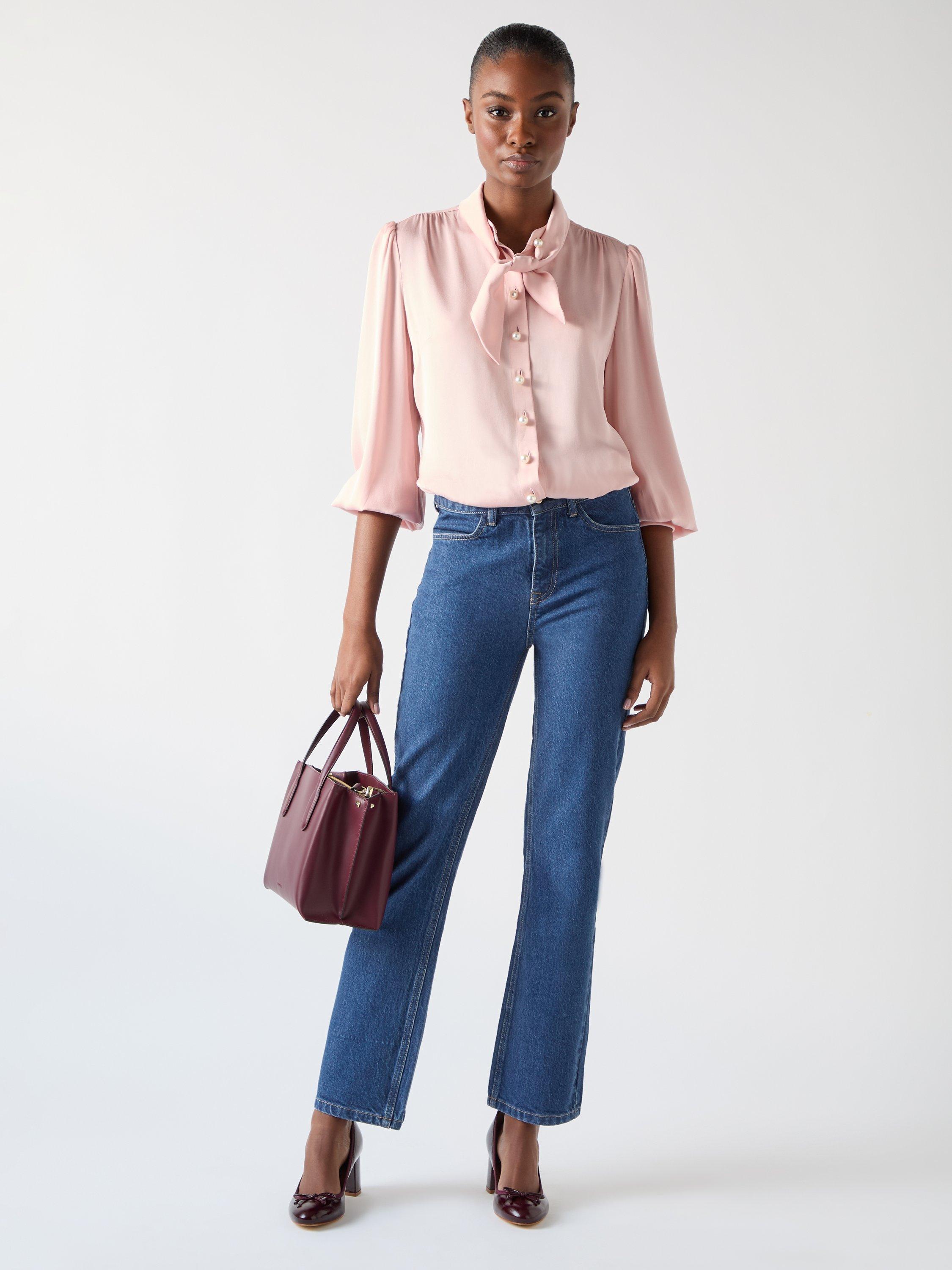 Product image 1 of 5, which shows L.K.Bennett Emilie Straight Jeans, Indigo, 12