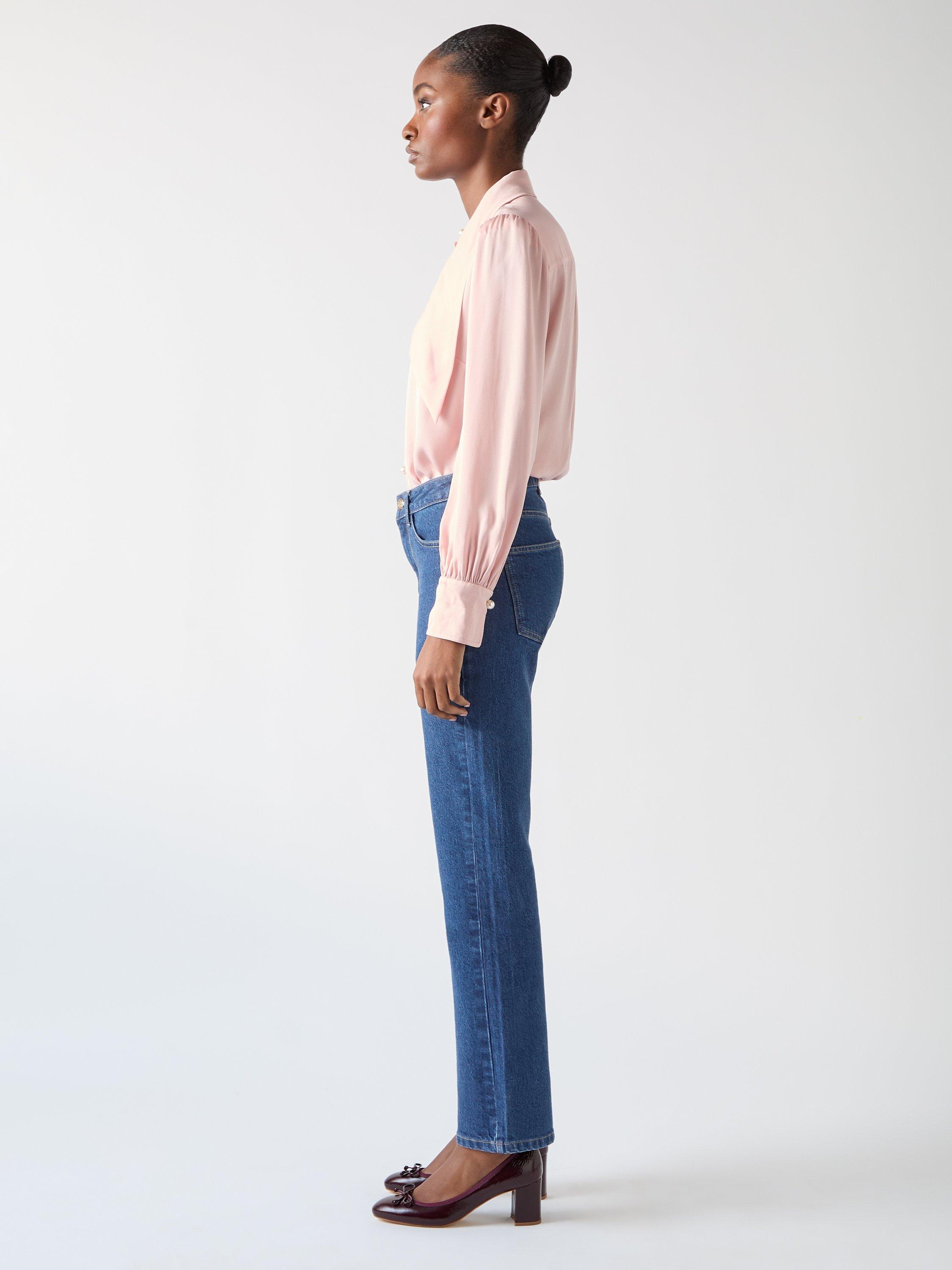 Product image 2 of 5, which shows L.K.Bennett Emilie Straight Jeans, Indigo, 12