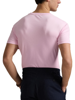 Polo Ralph Lauren Cotton Custom Slim Fit Short Sleeve Logo T-Shirt, Carmel Pink - view 2, Carmel Pink
