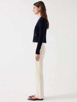 L.K.Bennett Shona Shoulder Pad Cardigan, Navy - view 2, Navy