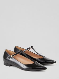 L.K.Bennett Drew Patent Leather T-Bar Mary Jane Shoes, Black - view 2, Bla-black