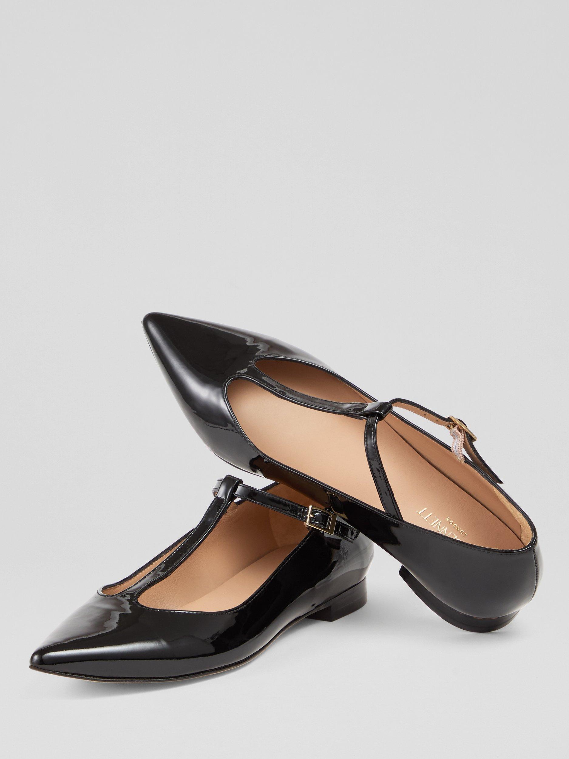 Product image 3 of 4, which shows L.K.Bennett Drew Patent Leather T-Bar Mary Jane Shoes, Bla-black, 2