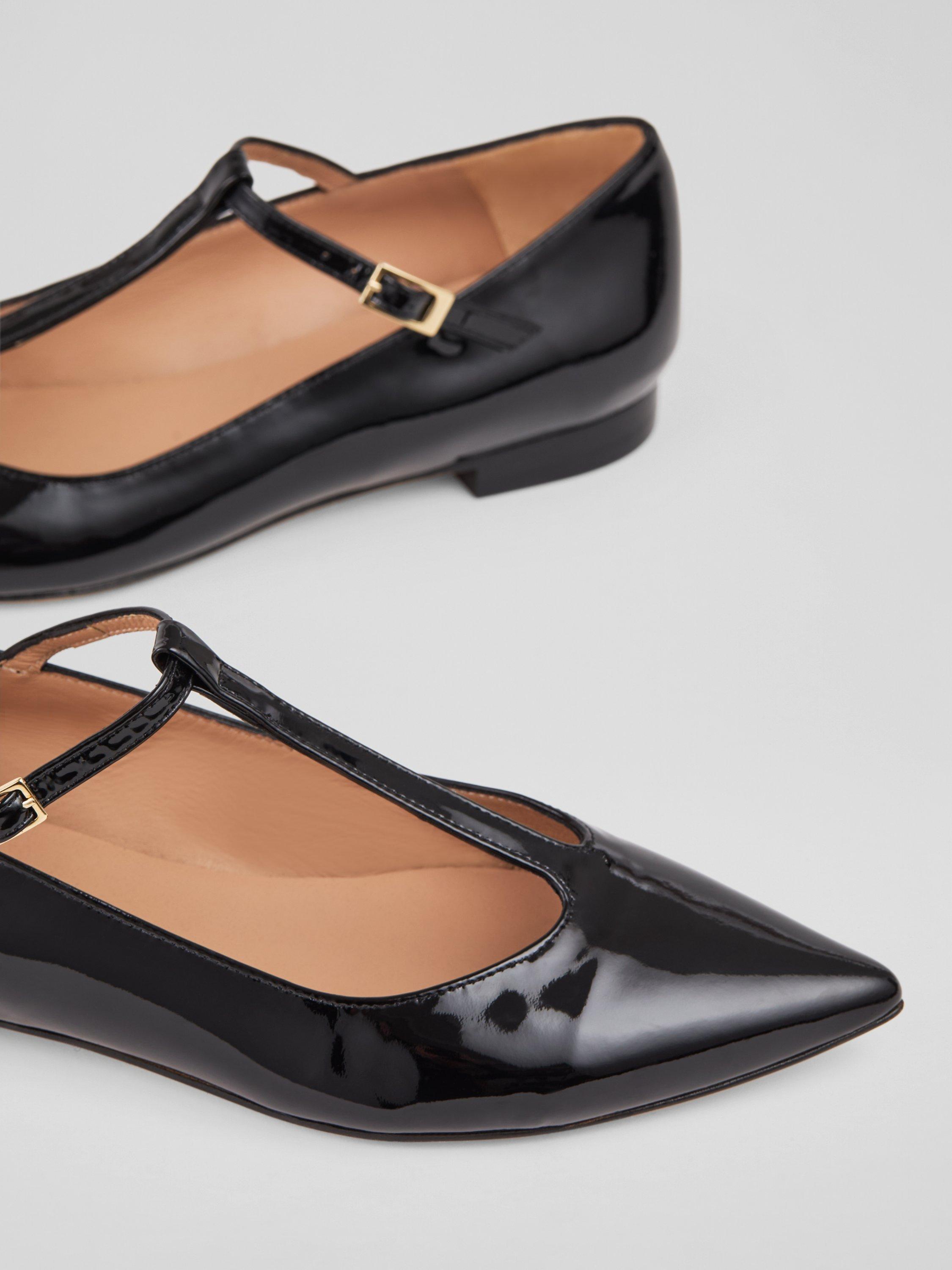 Product image 4 of 4, which shows L.K.Bennett Drew Patent Leather T-Bar Mary Jane Shoes, Bla-black, 2