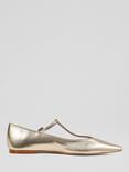 L.K.Bennett Drew Metallic Leather T-Bar Mary Jane Shoes, Gold