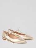 L.K.Bennett Drew Metallic Leather T-Bar Mary Jane Shoes, Gold