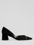 L.K.Bennett Cecile Suede Cut Out Block Heel Court Shoes, Black