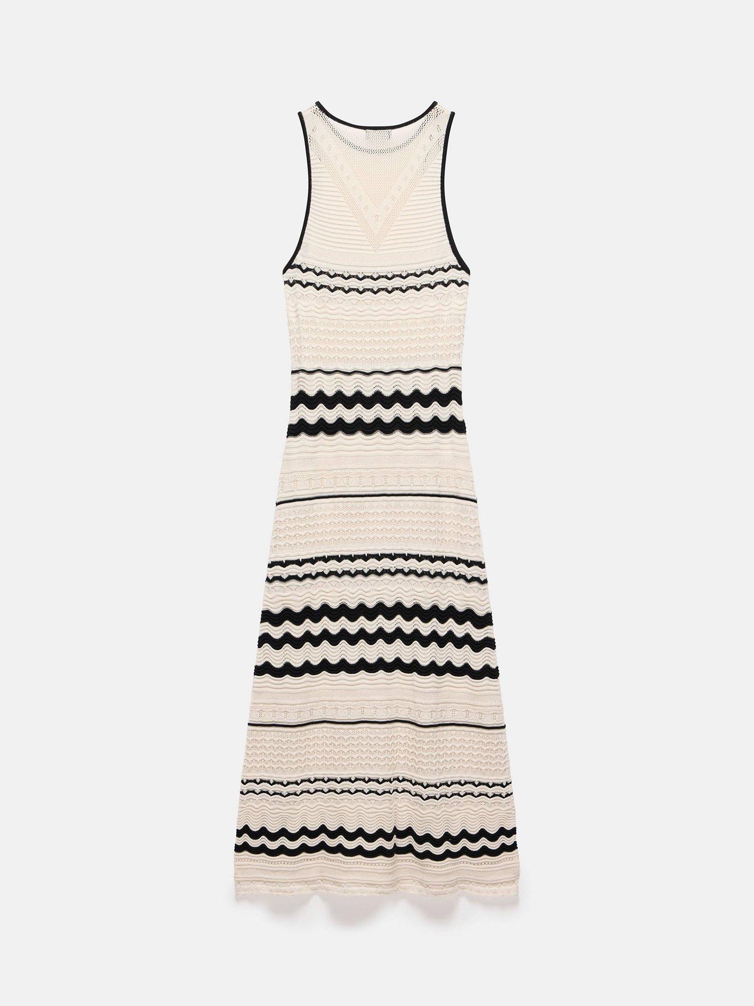 Product image 8 of 8, which shows Mint Velvet Cotton Textured Knit Maxi Dress, White/Multi, XS