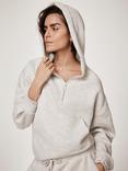 Mint Velvet Cropped Hooded Sweatshirt, Barely Grey, Barely Grey