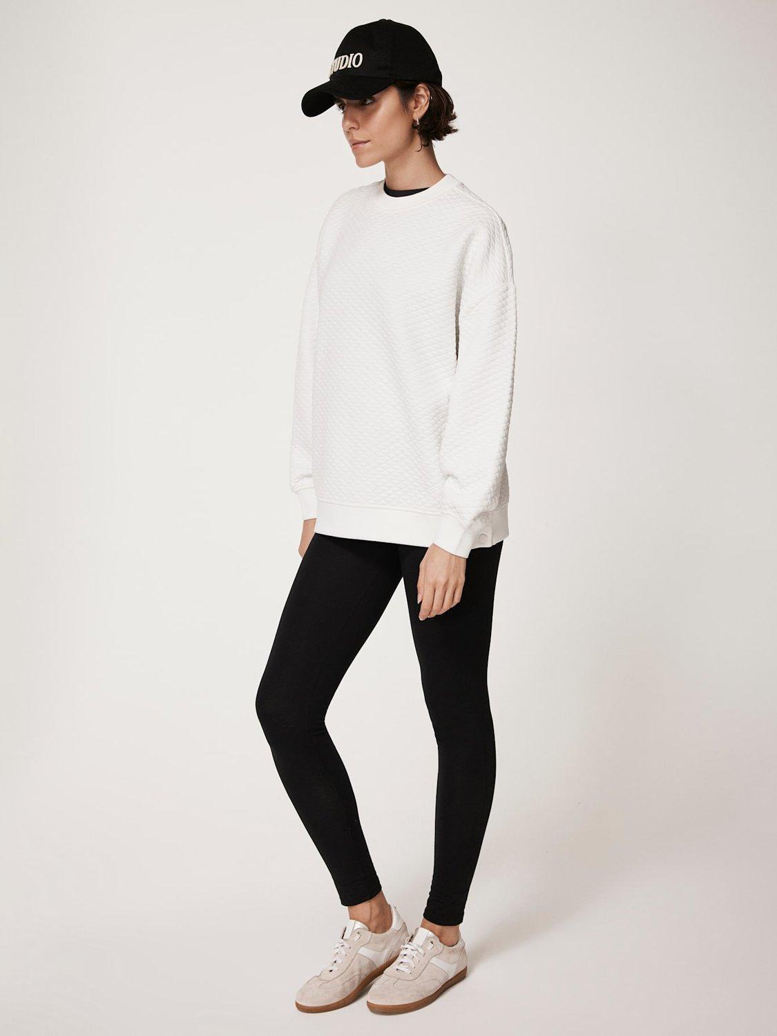 Product image 4 of 7, which shows Mint Velvet Wide Waistband Straight Leggings, Black, XS Reg