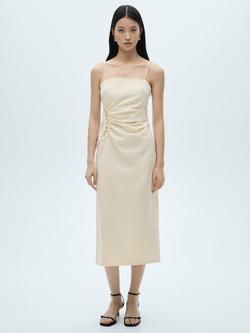 Mango Bruna Open Work Flower Midi Dress, Natural White - view 2, Natural White