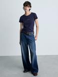 Mango Logo T-Shirt, Navy