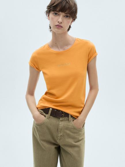 Mango Logo T-Shirt, Yellow