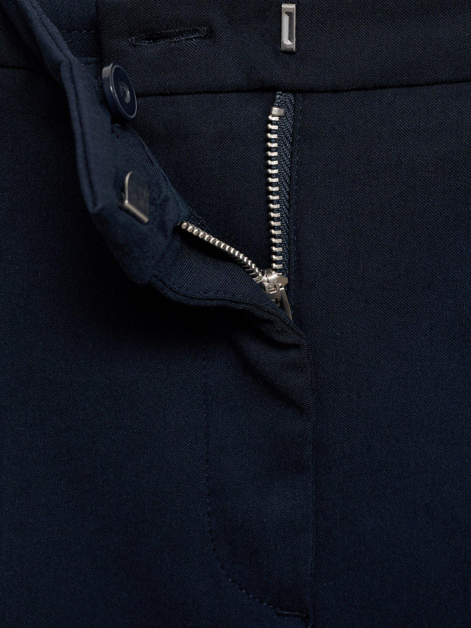 Product image 7 of 7, which shows Mango Cola Cropped Skinny Trousers, Navy, 12