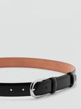 Mango Turve Leather Belt, Black