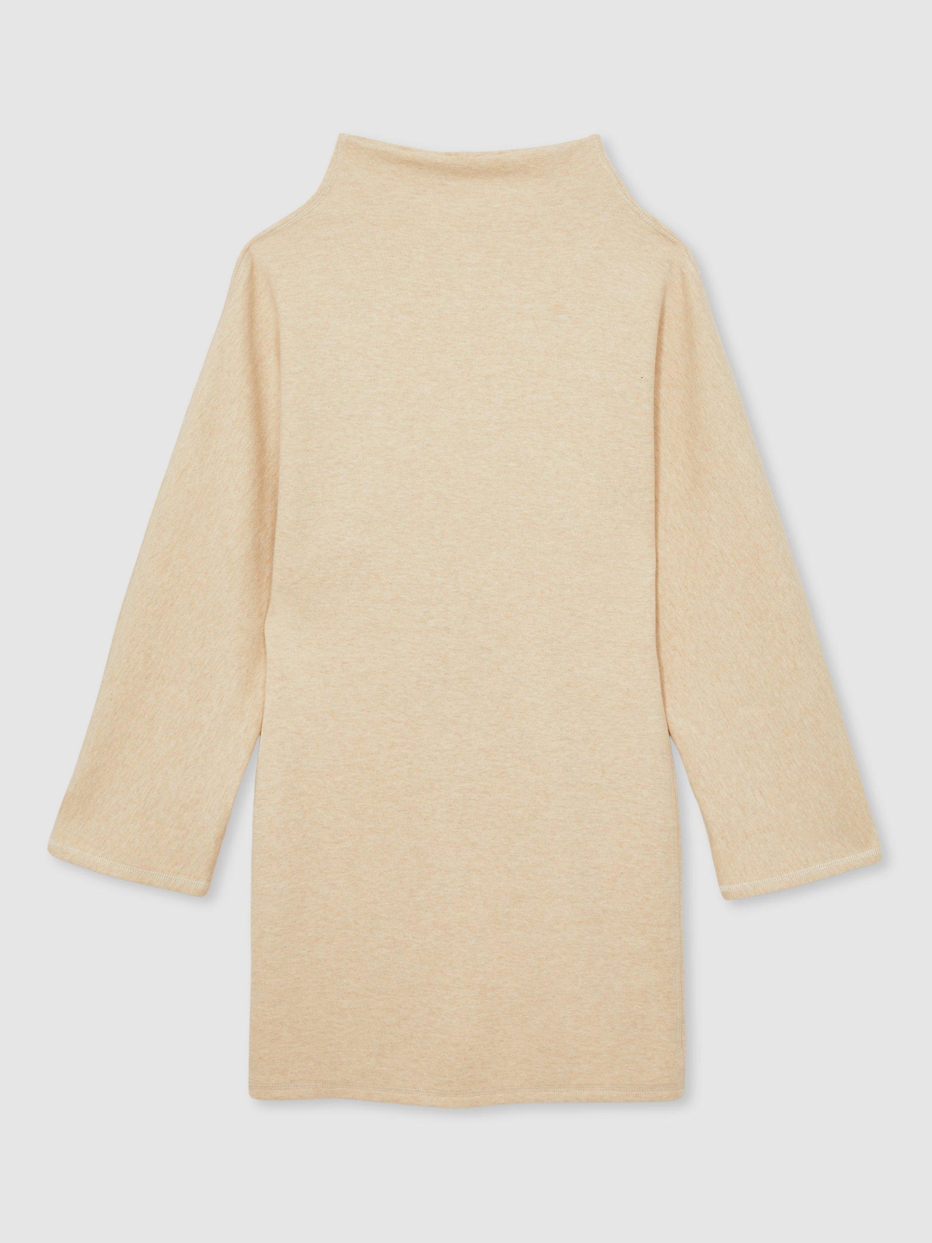 Product image 3 of 5, which shows Reiss Amelie High Neck Dress, Cream, XS