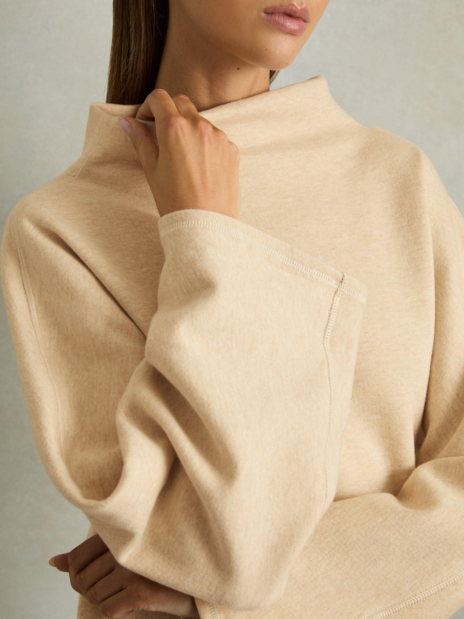 Product image 5 of 5, which shows Reiss Amelie High Neck Dress, Cream, XS