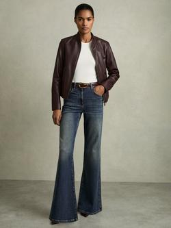 Reiss Bonnie Mid Rise Flared Jeans, Mid Blue, Mid Blue