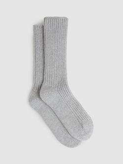 Reiss Carmen Ribbed Socks, Grey, Grey
