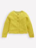 Mini Boden Kids' Everyday Cotton Cardigan, Lemon Yellow