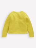Mini Boden Kids' Everyday Cotton Cardigan, Lemon Yellow
