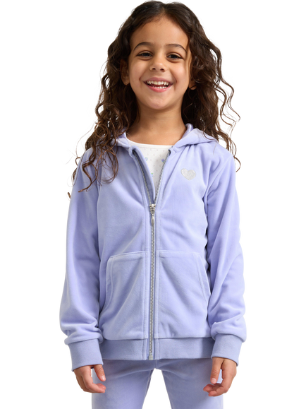 Lindex Kids' Velour Hoodie, Light Blue