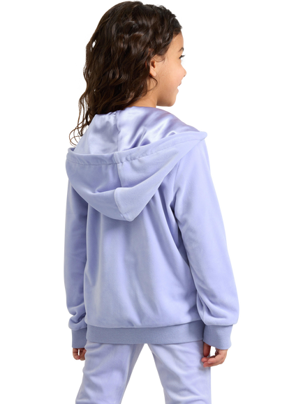 Lindex Kids' Velour Hoodie - view 2, Light Blue
