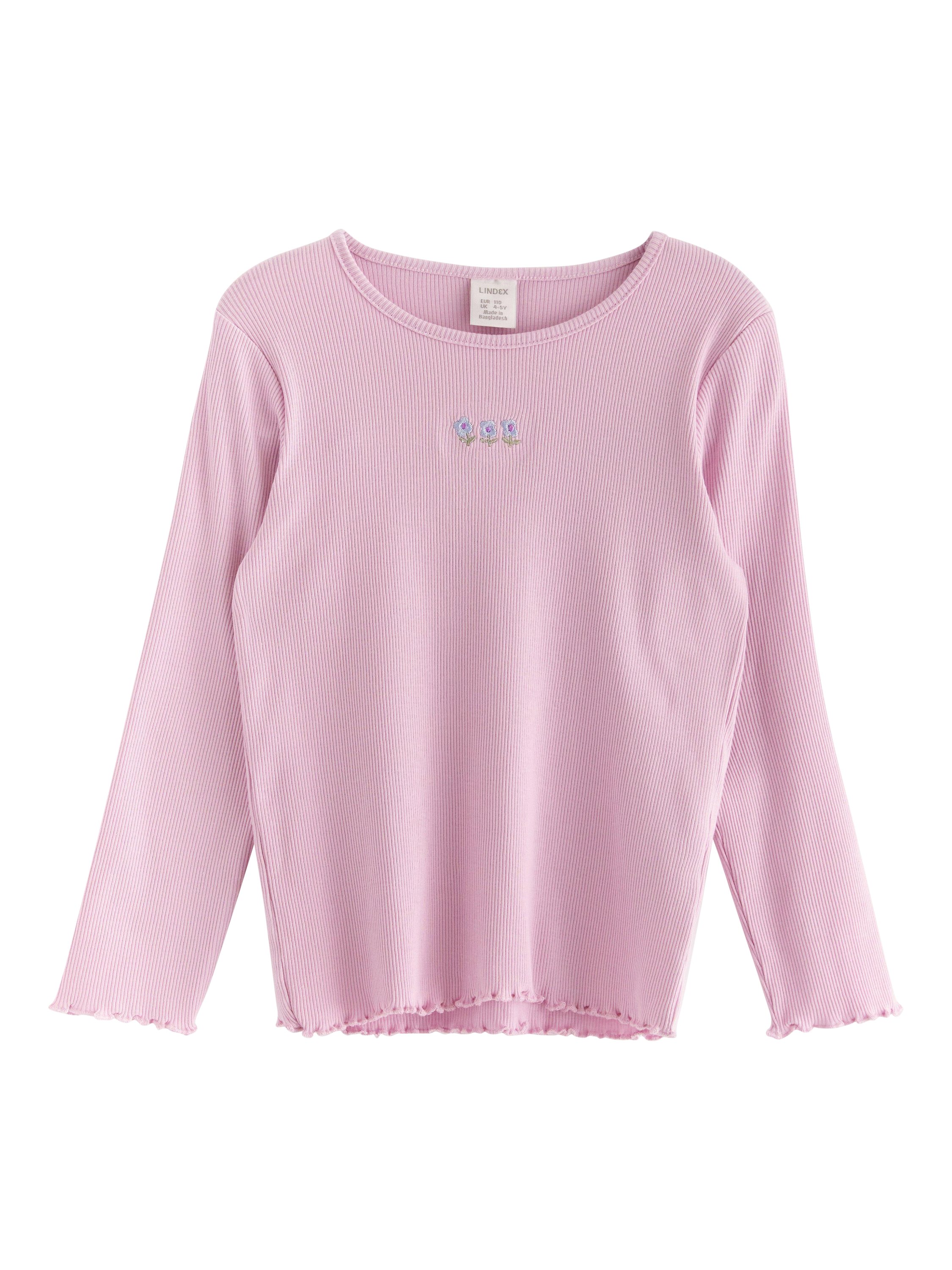 Product image 1 of 3, which shows Lindex Kids' Flower Top, Dusty Pink, 18-24 months
