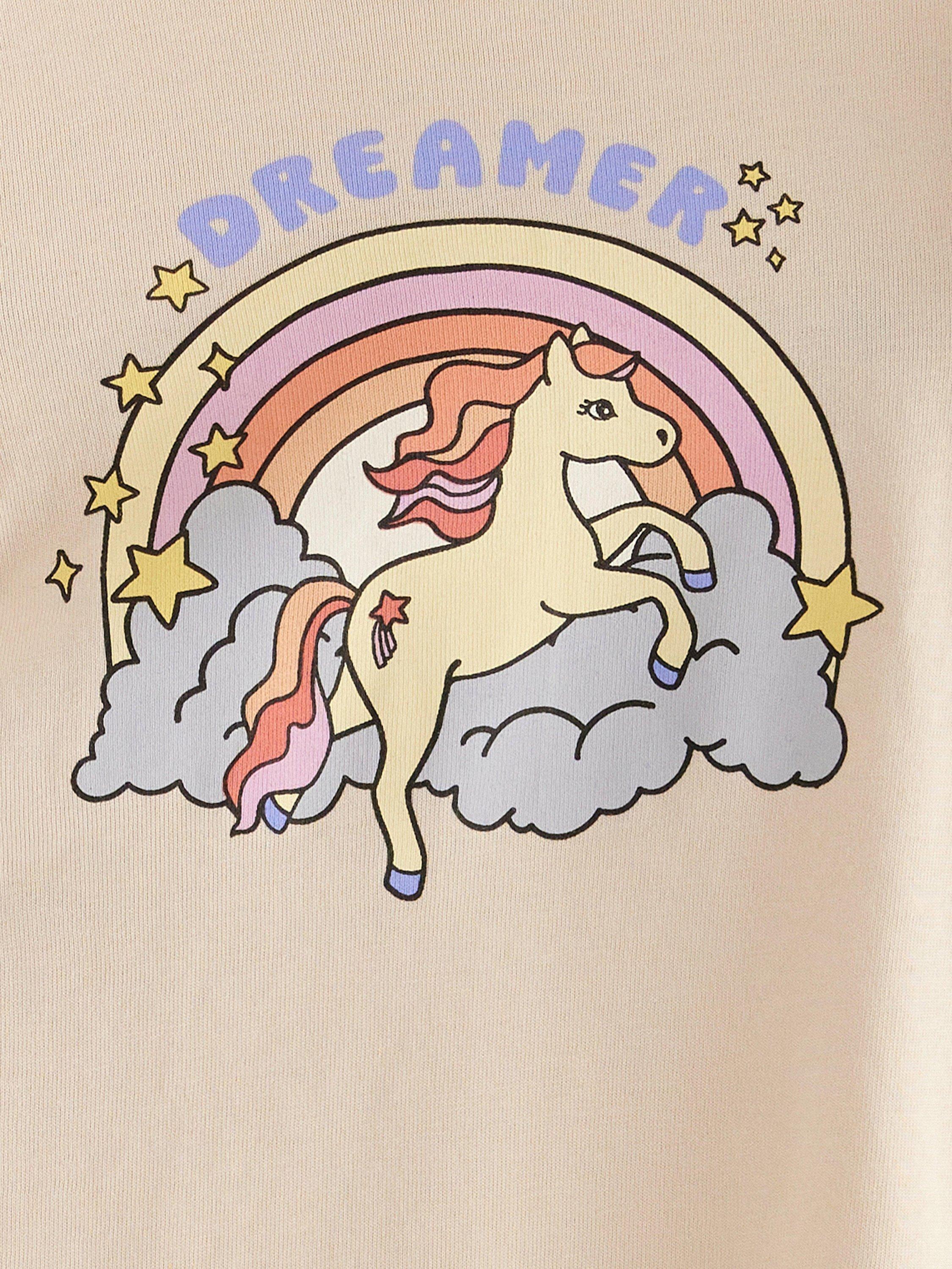 Product image 3 of 3, which shows Lindex Kids' Dreamer Frill Sleeve T-Shirt, Light Beige, 18-24 months