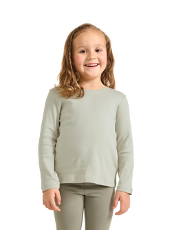 Lindex Kids' Long Sleeve T-Shirt, Light Dusty Green
