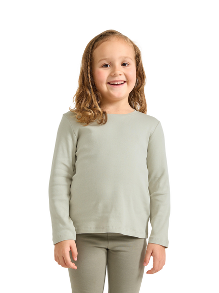 Lindex Kids' Long Sleeve T-Shirt, Light Dusty Green