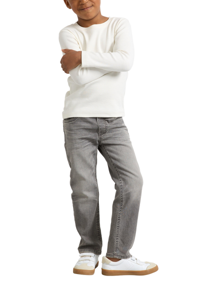 Lindex Kids' Staffan Regular Waist Straight Leg Jeans, Grey, Grey