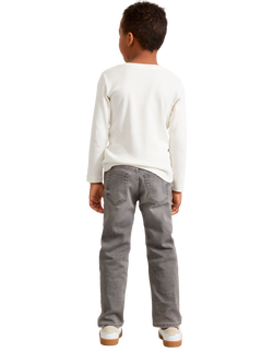 Lindex Kids' Staffan Regular Waist Straight Leg Jeans, Grey - view 2, Grey
