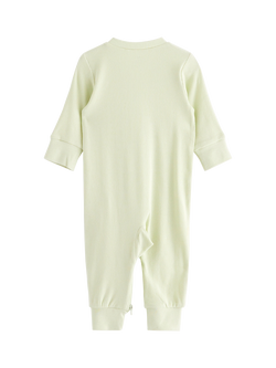 Lindex Baby Cotton Sleepsuit, Light Dusty Green - view 2, Light Dusty Green